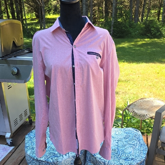 Men's Pink Button-Down Shirt - Picture 1 of 4